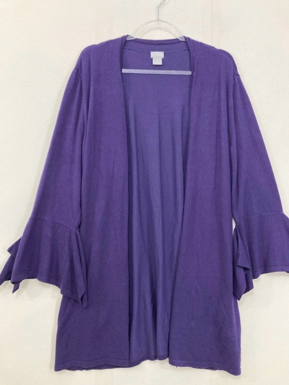 Women's Open Front Royal Purple Cardigan